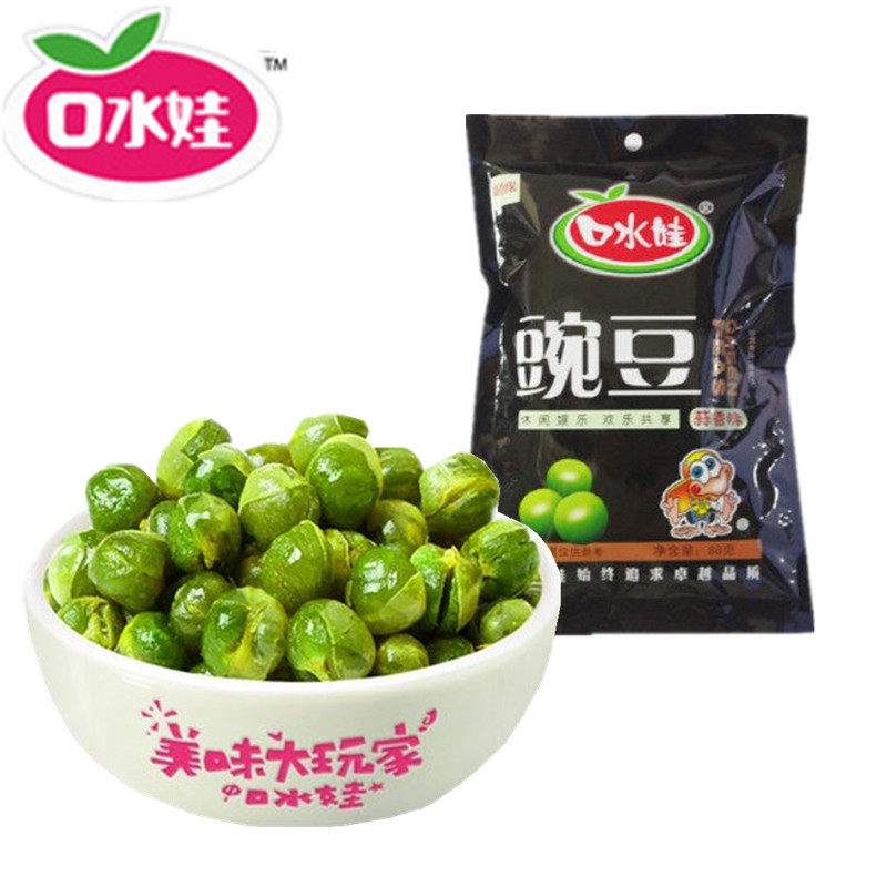 【天猫超市】 口水娃 坚果炒货 青豆 豌豆 蒜香味 88g/袋  零食