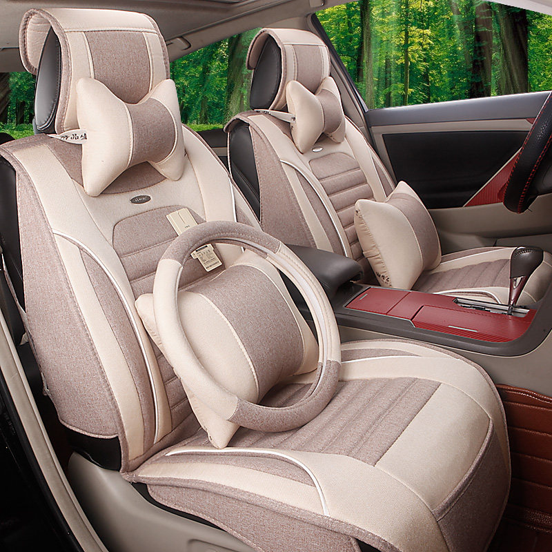 汽车坐垫亚麻 世嘉本田XRV天籁 宝来速腾朗动福睿斯 四季通用座垫