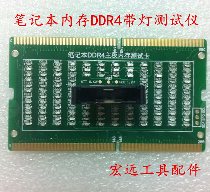 Laptop memory DDR4 flip-flop-on dual-use with lamp test card DDR3 memory test card memory slot test