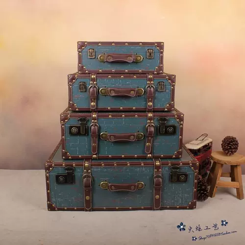 Ретро портативный чемодан для путешествий, антикварный декор, в американском стиле