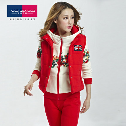 2018秋冬新款连帽卫衣三件套大码运动休闲套