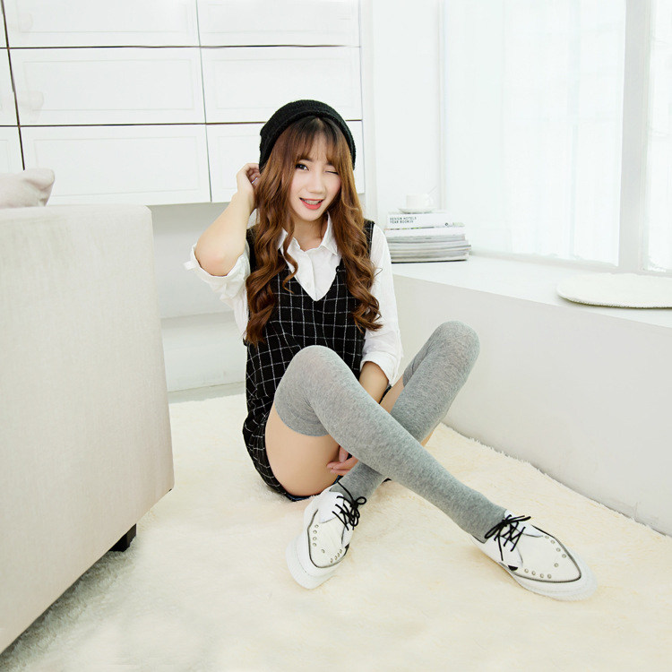 Day Department Knee Socks High Silo Stockings Stockings Socks Thigh Socks Female Half-Cylinder Half Leg Socks Cotton Spring Autumn Students Fall Women Socks