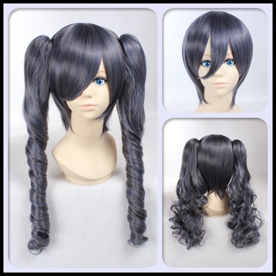 taobao agent [Soul Man Xuan] Black deacon black deacon-Charles Women's silver-gray double ponytail animation cosplay wig