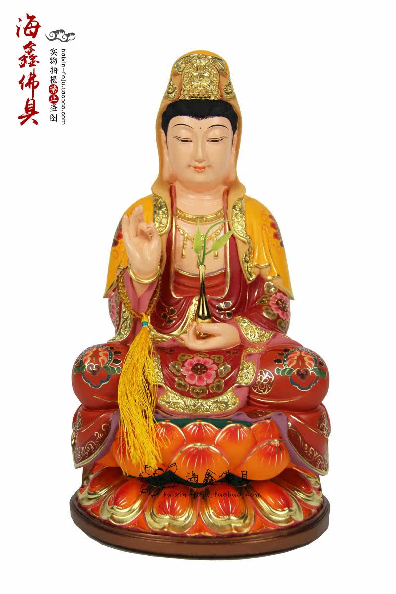 Haixin Buddha with Solemn Buddha Statue without Core fragrant Zhangmu Sculpture Zhengjin Huang Cai Guanyin 8 10 12 16 inch