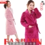 Áo choàng tắm cho nữ Winter Flannel Ấm áp dày cộng với áo dài nhung nhung Cotton Áo ngủ nữ Winter Plus nhung Áo choàng tắm - Night Robe áo choàng ngủ