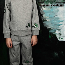 Mini Rodini Boy Baby Little Frog Grey Sweatshirt Trousers Children Organic Cotton Casual Sports Pants