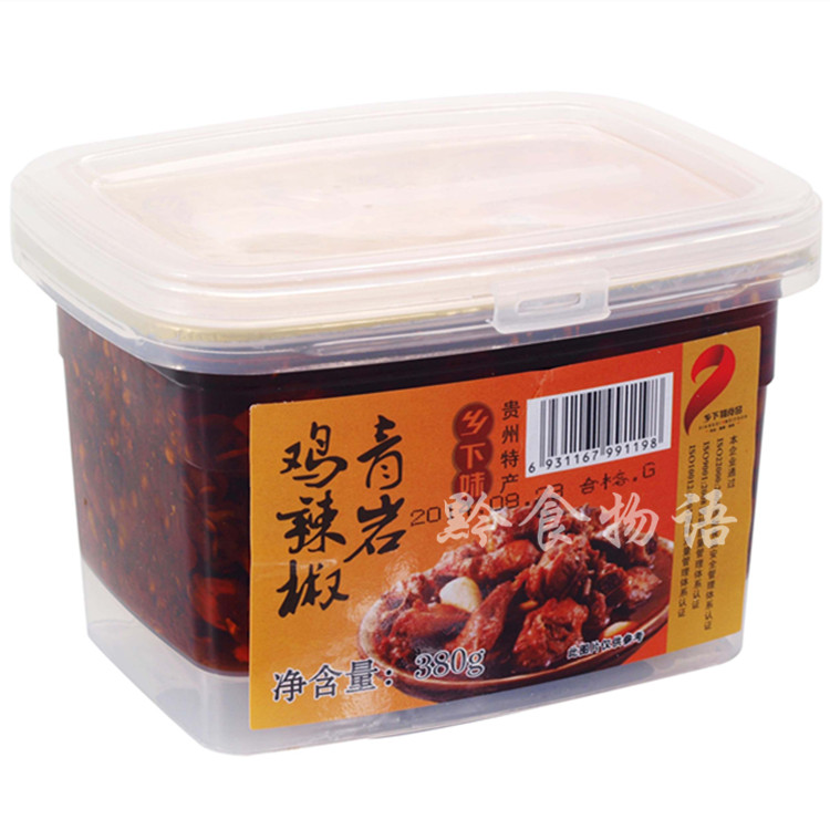 Guizhou Specialty Country Girl Qingyan Chicken Chili Spicy Chicken Horn Spicy Chicken Oil Chili 380g 2 boxes