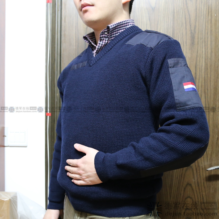 ◆German Army online◆New original Dutch V-neck full wool sweater machine washable new