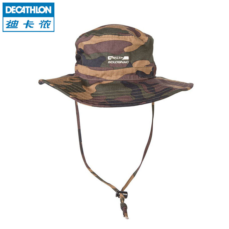 迪卡侬 宽檐防晒帽 可调节绳扣 全棉舒适 男女 迷彩款 SOLOGNAC