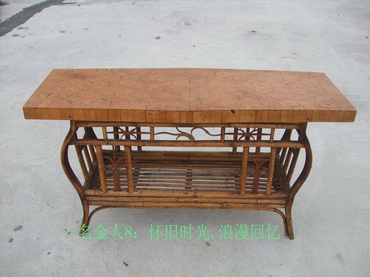 Old Objects Old Bamboo Handwoven Long Old Bamboo Tea Table Tea Table For Decoration Use Collection Props Furnishing