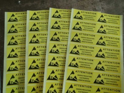 Spot supply Yellow electrostatic label paper ESD anti - static trademark sticker can be customized color printing trademark