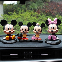 Cute Cartoon Doll car interior accessories Minnie Mickey Mouse car Spring shaking head car creative ornaments