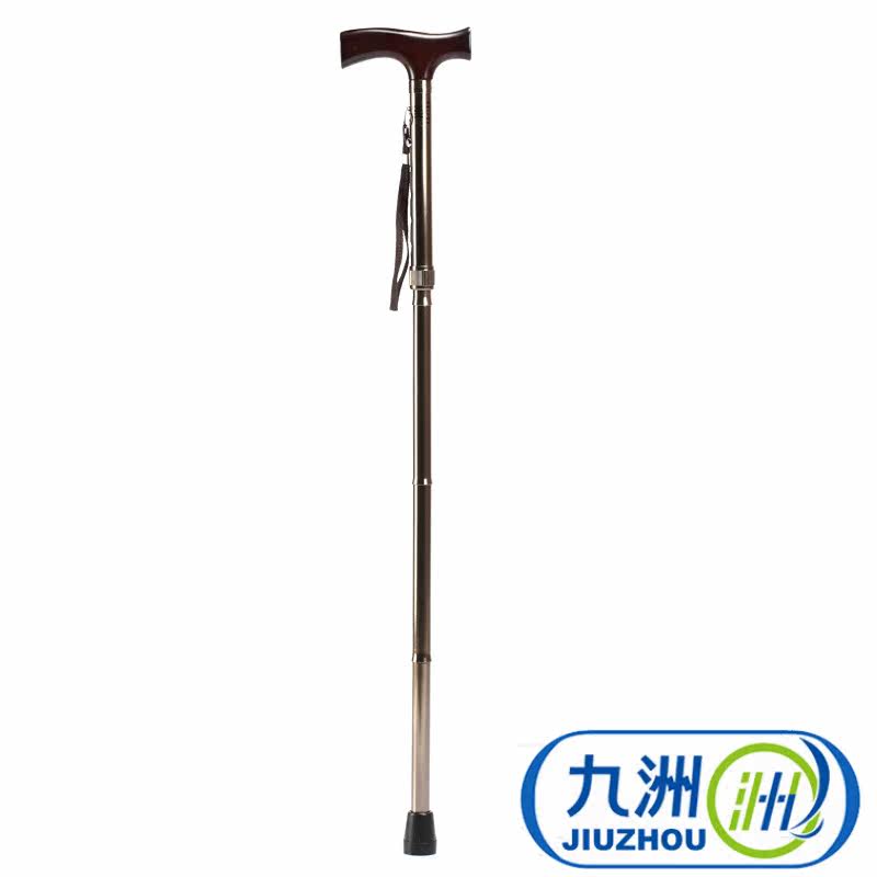 包邮鱼跃手杖 YU830 可折叠调节老人拐杖 实木手柄铝合金助行器