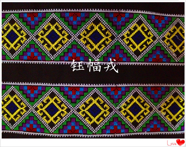 Ethnic Accessories Wholesale Yunnan Impressions Featured Embroidery Lace National Clothing Stage Dress Width 6 4CM