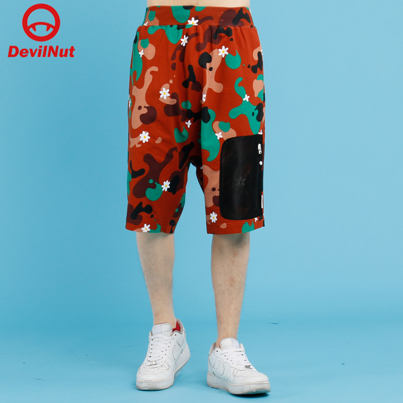 Devil Nut Trendy Brand Devil War and Peace Camouflage Sweatpants Men's Shorts Main Ssx