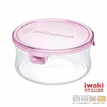 iwaki 玻璃微波罐 380ml(圆型粉)台湾官网直邮进口