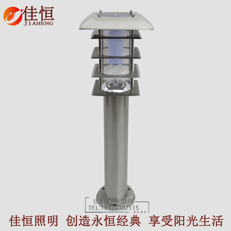 Outdoor stainless steel solar lawn lamp LED villa lamp Landscape decorative lamp Garden lamp Outdoor pillar lamp