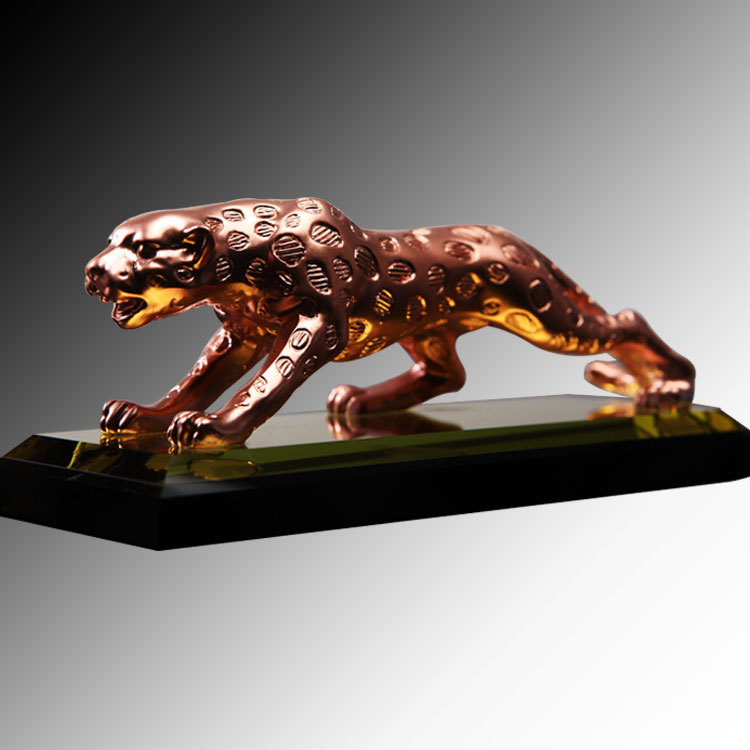 新款彩底三色金钱豹汽车香水座 高档车载香水摆件 汽车内饰招财