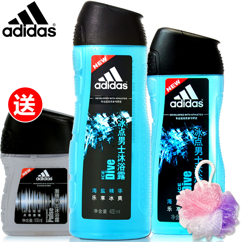 【送沐浴露100ml+沐浴球】阿迪达斯男士沐浴露400ml+250ml