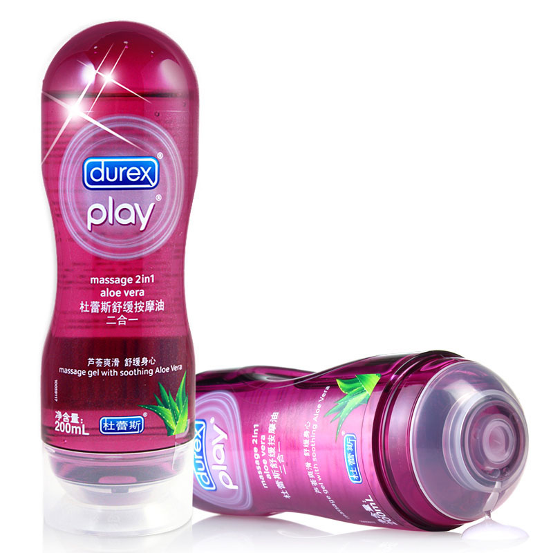 杜蕾斯芦荟按摩油润滑油液200ml 男女用性爱人体房事成人情趣用品