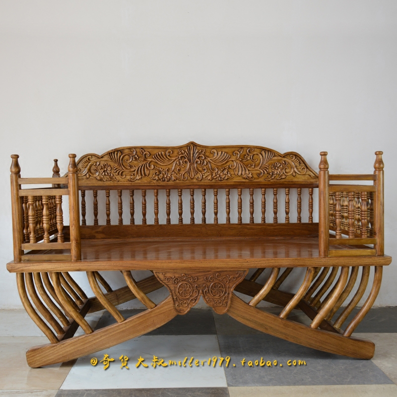 Southeast Asia new Thai Arabian solid wood hand carved carved sofa bed elephant bed Luohan chair stunned chair