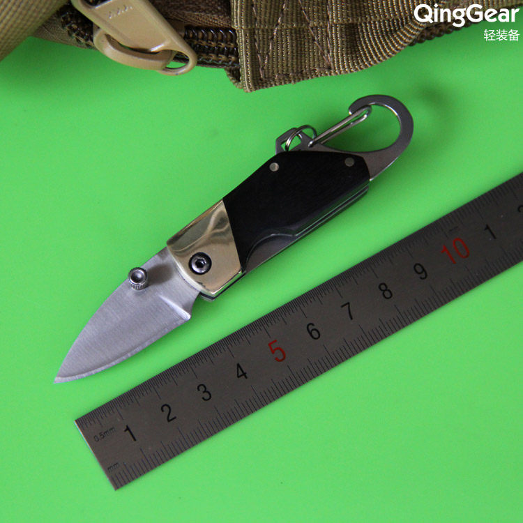 OUTDOOR MINI KEY TOOL SMALL KNIFE MULTIFUNCTION QUICK HANGING BUCKLE WITH KNIFE WITH PORTABLE FOLDING EDC SPOON BUCKLE SMALL FOLD-TAOBAO