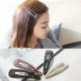 Hàn Quốc phụ kiện tóc thủ công vải vàng và bạc sáng lụa chủ đề cơ bản BB clip gãy tóc bangs clip bên clip clip dây buộc tóc hàn quốc