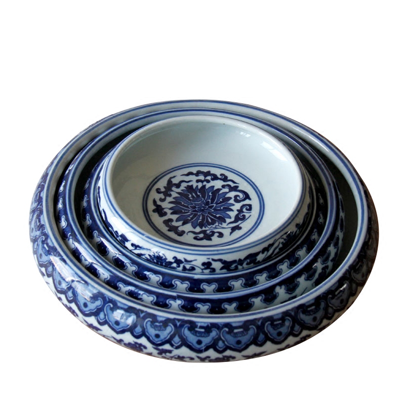 Jingdezhen ceramics ashtray home sitting room creative writing brush washer of large diameter cylinder tank multi - function furnishing articles