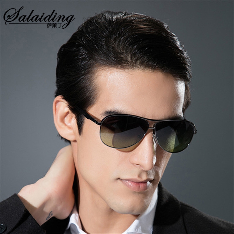 HD Sunglasses Men Day and Night driver mirror Polarizer Toad Mirror Sunglasses Men's Tide Driving Glasses