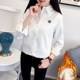 2022 new autumn and winter Oxford spinning plus velvet warm shirt women's Korean fan lamb velvet thickened large size shirt jacket