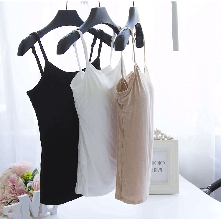 Modal camisole with chest pad female no steel ring bra-free cup integrated yoga sports slim bottoming shirt
