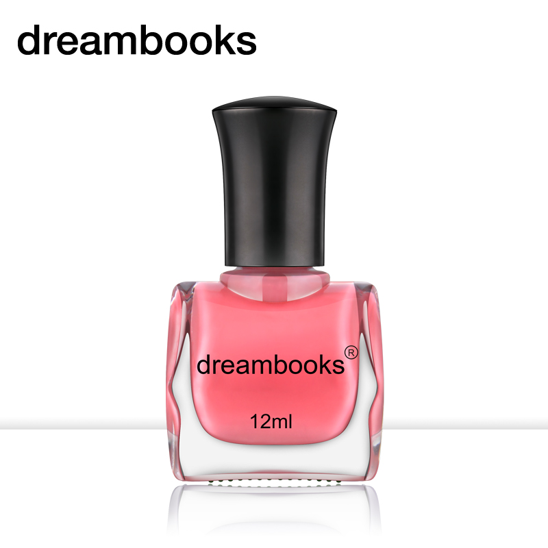 dreambooks无毒水性可剥指甲油 果冻透明红透亮粉色 亮丽可撕12ml
