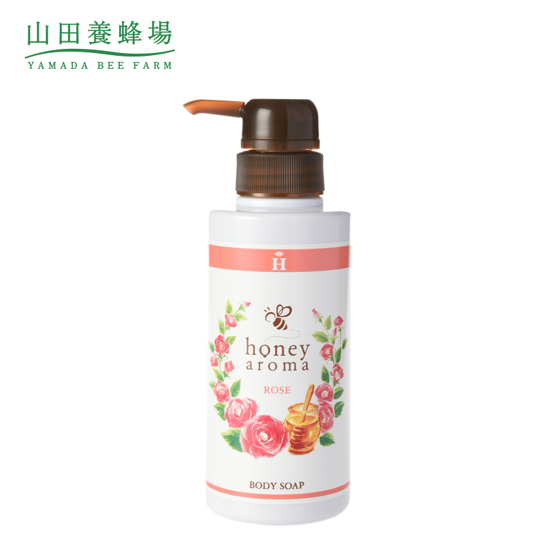 【日本直邮】山田养蜂场 honey蜂蜜芳香沐浴露 （光润玫瑰）300ml