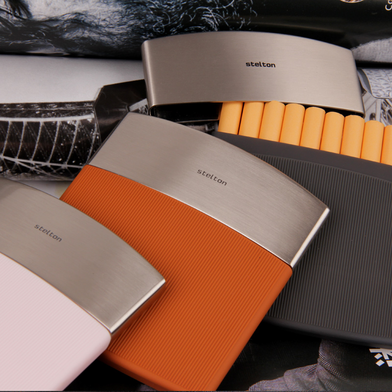 Business Fashion ultra-thin Alloy Tobacco Box 10 Cigarette Clips Individuality Men's Birthday Gift CIGARETTE BOX