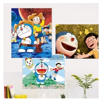 Doraemon DIY self-painted digital oil painting oil painting cartoon animation childrens coloring painting Dingdang cat