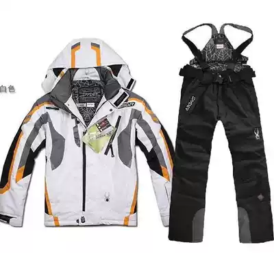 2019 Oblique zipper men's suit windproof padded super warm single and double board ski suit