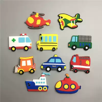 Cute Cartoon creative early education Post soft glue vehicle car Aircraft ship soft magnet refrigerator patch magnet
