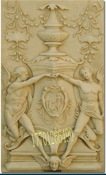 Beijing Art Sculpture Decorated Artificial Sandstone Background Wall Customized Decoration Sculpture European Little Angel Relief