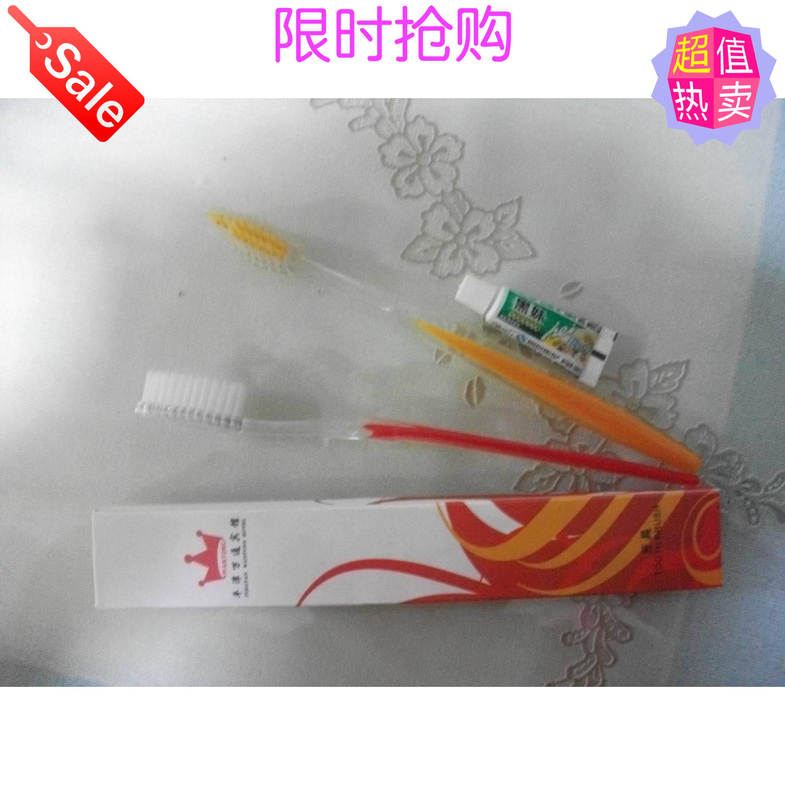 Hotel supplies 2 in 1 toothbrush suite dual use hotels room disposable toothbrush black toothpaste soft hair