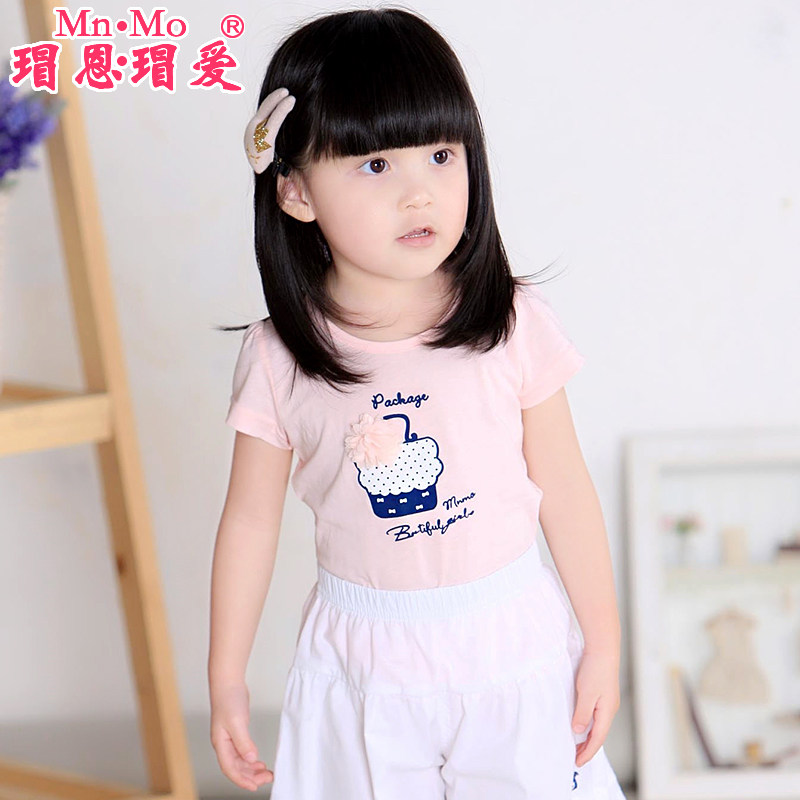 瑁恩瑁爱童装小女孩短袖t恤女童纯棉夏装宝宝半袖婴幼儿打底衫
