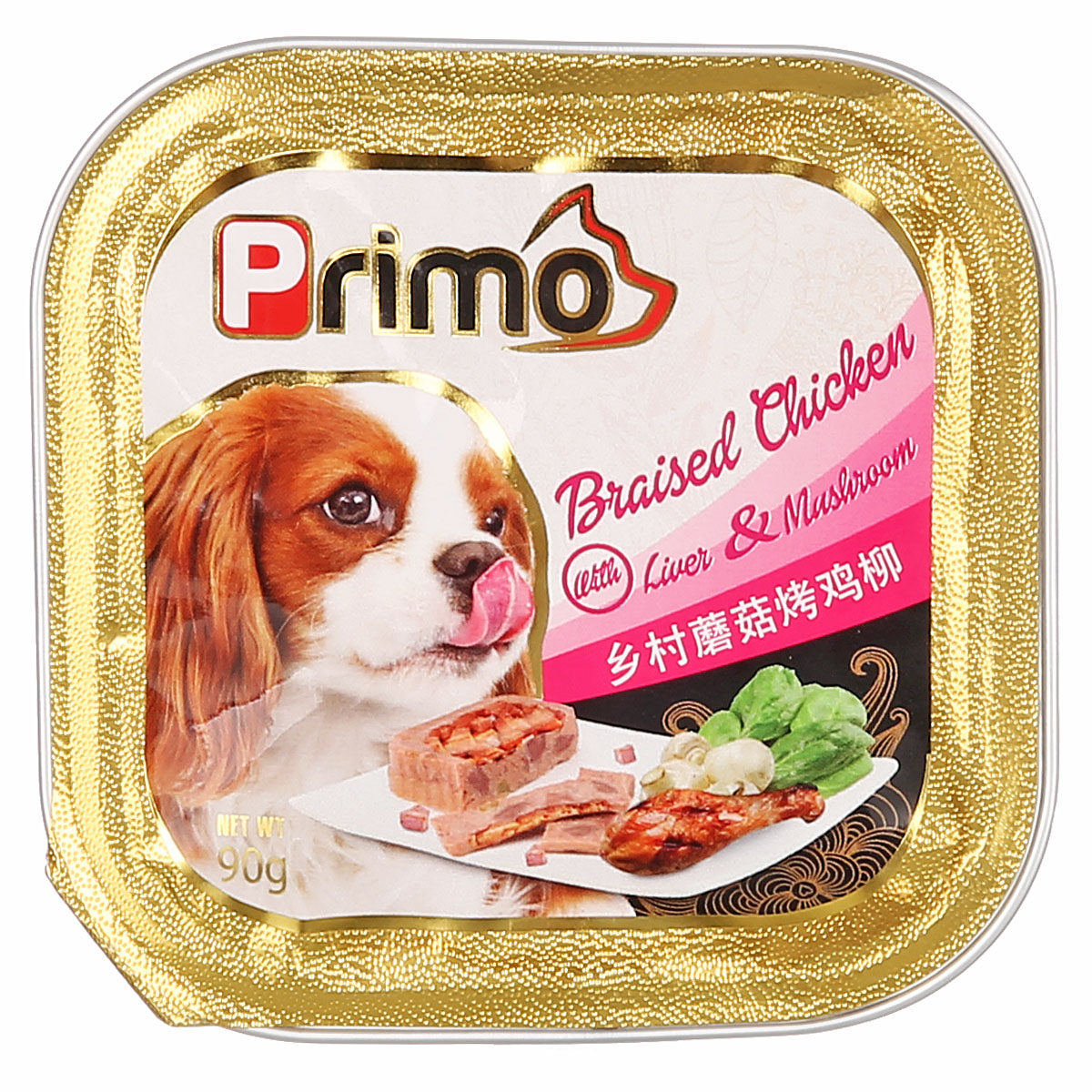 波奇网 宠物狗罐头Primo主厨精致狗罐系列湿粮乡村蘑菇烤鸡柳90克