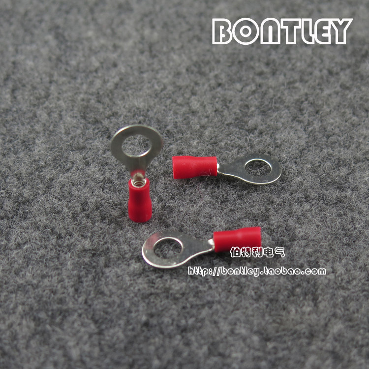 O type cold pressed wiring head round red copper plated phototin terminals RV1 25-5