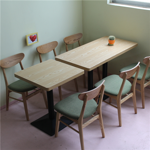 Solid wood dessert shop table and chair combination tea restaurant dining snack bar fast food restaurant dining seat milk tea shop card seat dining chair