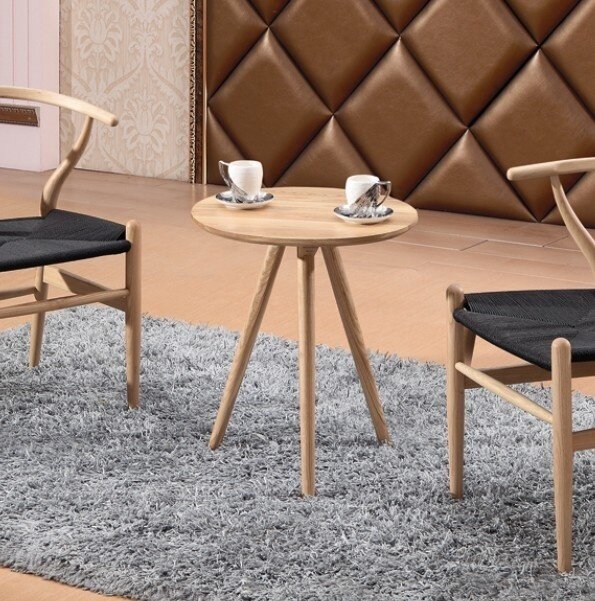 Three-legged coffee table Nordic home solid wood mandshurica corner a few sides negotiation table coffee shop leisure table