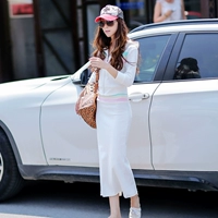 Осенняя толстовка, белая куртка, комплект, французский стиль, по фигуре