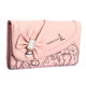 2021 Fashion Style Kangaroo Wallet Women's Pink Three-Opening Boutique Short Wallet Beauty Wallet Leather Bag