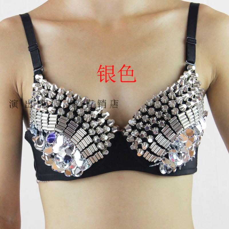 Lady Gaga Style Ds Performance Outfit Female Singer Stage Lead Dancer Outfit Nightclub Studded Fish Scale Bra Lady Gaga Style Ds Performance Outfit Female Singer Stage Lead Dancer Outfit Nightclub Studded Fish Scale Bra