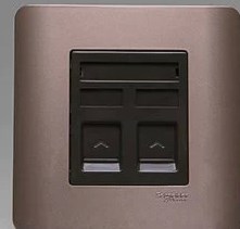 Schneider E8000 light - piece palm series two - digit computer socket double - digit network socket