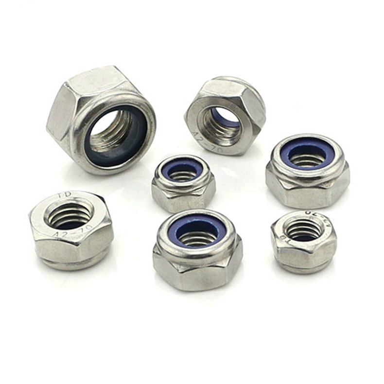 Promotional 304 stainless steel nylon anti-loosening nut 316 self-locking nut locking anti-shedding nut nut M2--M20