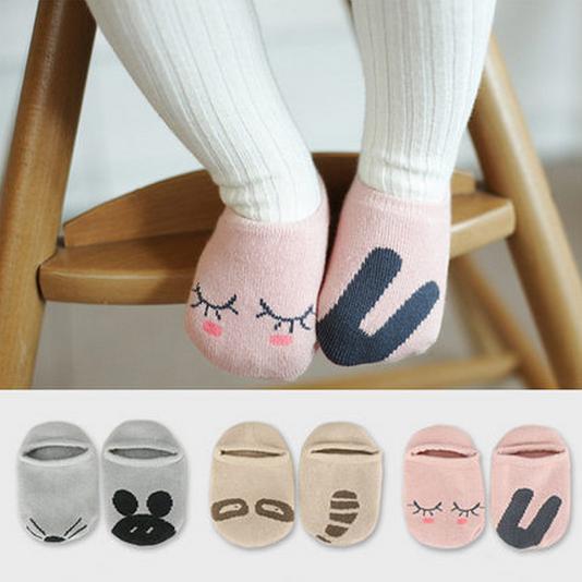Han Edition Fall Baby Socks Pure Cotton Baby Anti - skating Boat Socks for Boys and Female Newborn Boomers Asymmetric Floor Socks